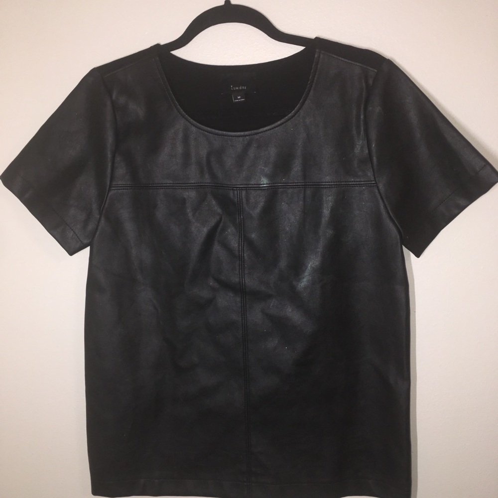 Faux leather shirt